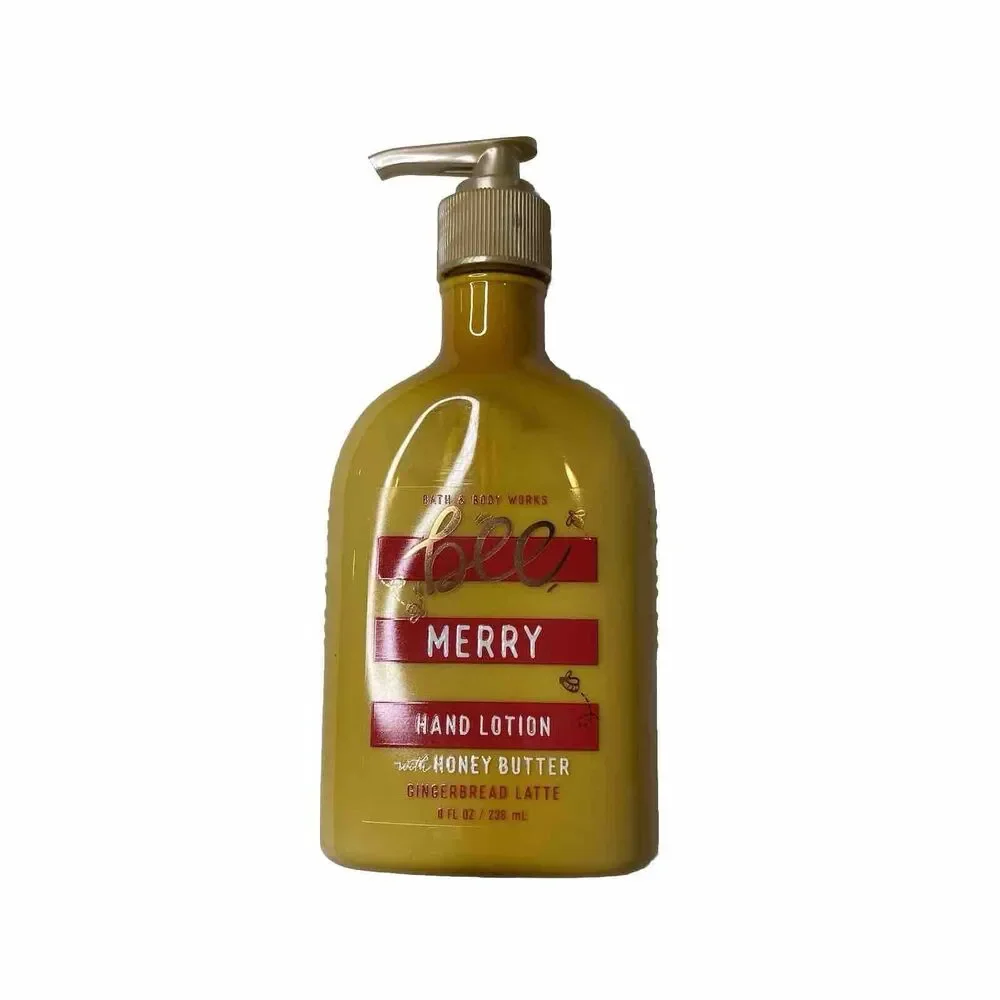 Bath Body Works Bee Merry Hand Lotion 8 oz Honey Butter Gingerbread Latte Pump
